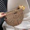 Yogodlns Bohemian Large Capacity Beach Bag Women's Straw Bag Stylish Handbag Natural Grass Hand Woven Designer Female Basket Shoulder Bag