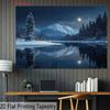 2D Night Winter Landscape with Moon & Stars Live Stream Background Cloth for Vlog