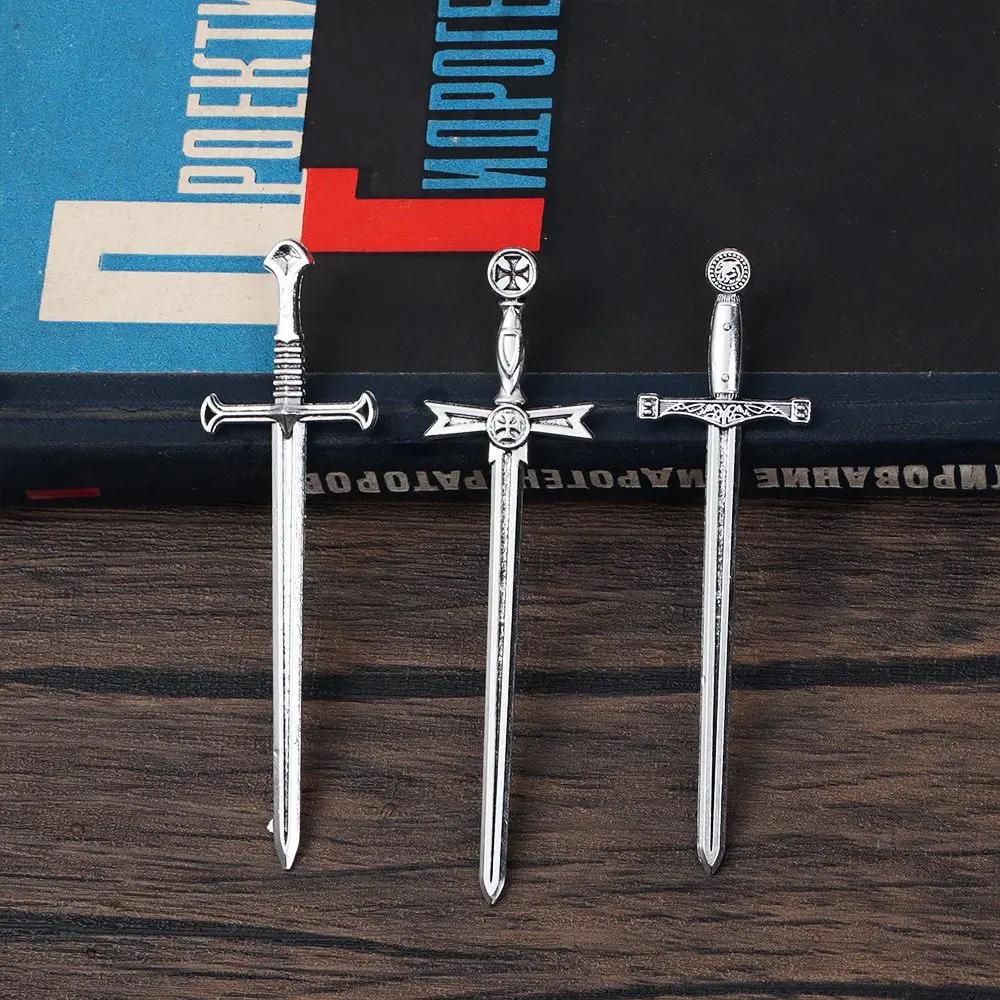 6Pcs/Set Creative Antique Swords Knife Bookmark Charms Metal Bookmarks Pendants Book Clips Reading Mark Supplies Bookmark Gift