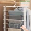 Stainless Steel Foldable Trouser Rack Magic Pants Hanger Space Saving Ladder Hangers Closet Organizer For Wardrobe