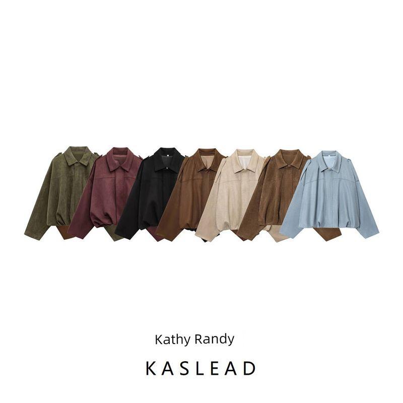 Kaslead New Arrival Women's Clothing Fashion Style Fashion All-Match Suede Texture Effect Pilot Jacket Outwear