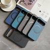Simple Matte Linen Cloth Leather Magnetic For Magsafe Case For Google Pixel 5A 6A 7A 8A 9A 5 6 7 8 9 Pro XL 5G Shockproof Cover