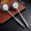 304 Stainless Steel Long Handle Pot Brush - Stain Removal Cleaning Tool for Pots, Bowls, and Plates