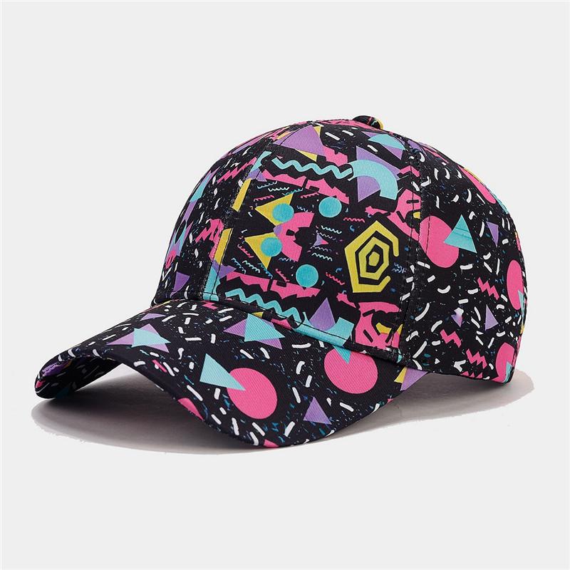 2024 Spring Summer Polyester Print Casquette Baseball Cap Adjustable Outdoor Snapback Hats for Men and Women 16