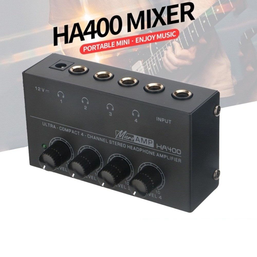 4 Kanäle HA400 Ultrakompakter Audioverstärker 1 Eingang Mini-Kopfhörerverstärker Headset-Verstärker