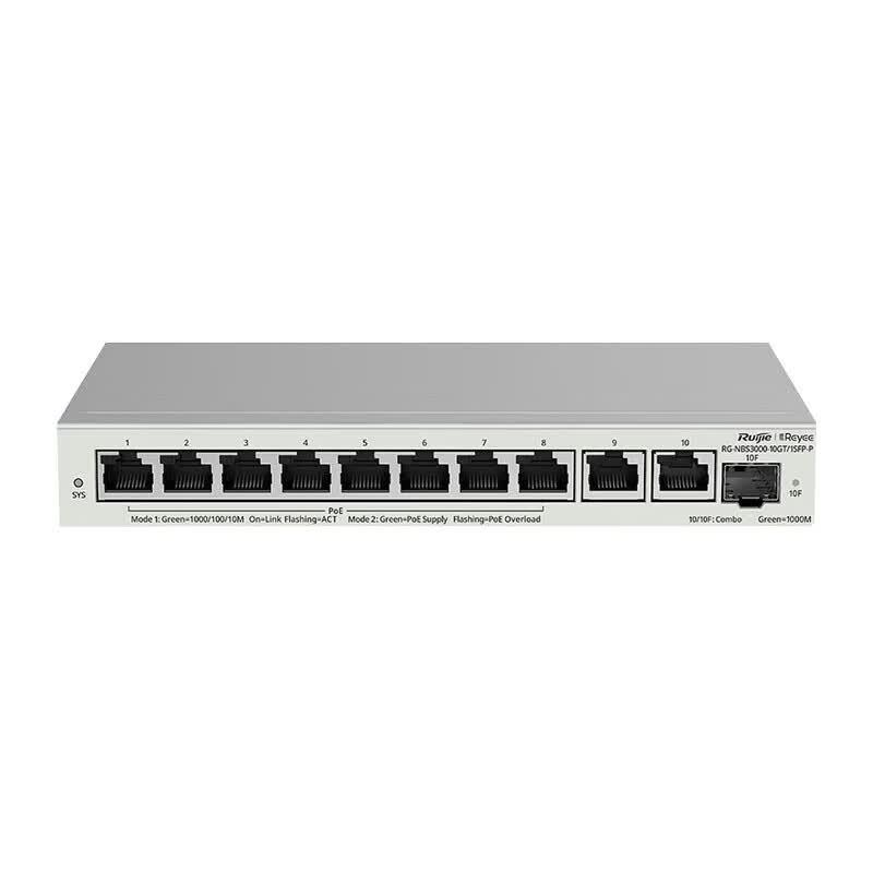 

Ruijie RG-NBS3000-10GT/1SFP-P 10-Port Gigabit POE Managed Switch
