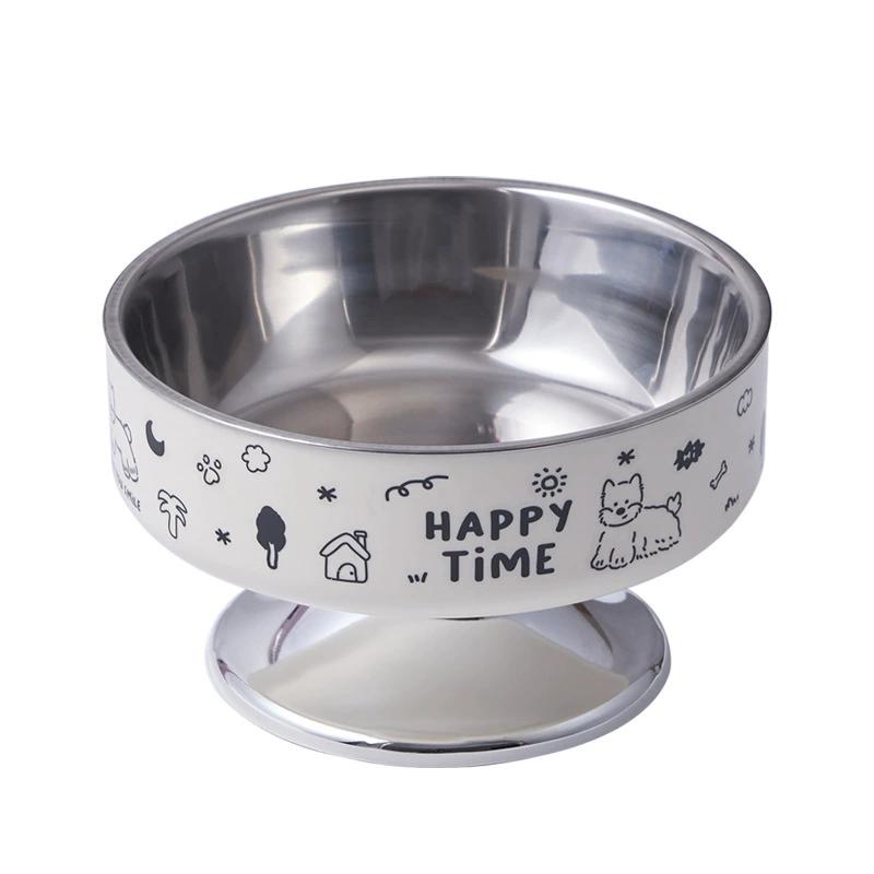 

Cuenco elevado de acero inoxidable para gatos, comedero antideslizante para mascotas, protección cervical