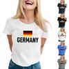 Women's Oversized Graphic T-Shirt with German Soccer Theme - Casual Loose Fit Short Sleeve Top for Fan and Daily Wear