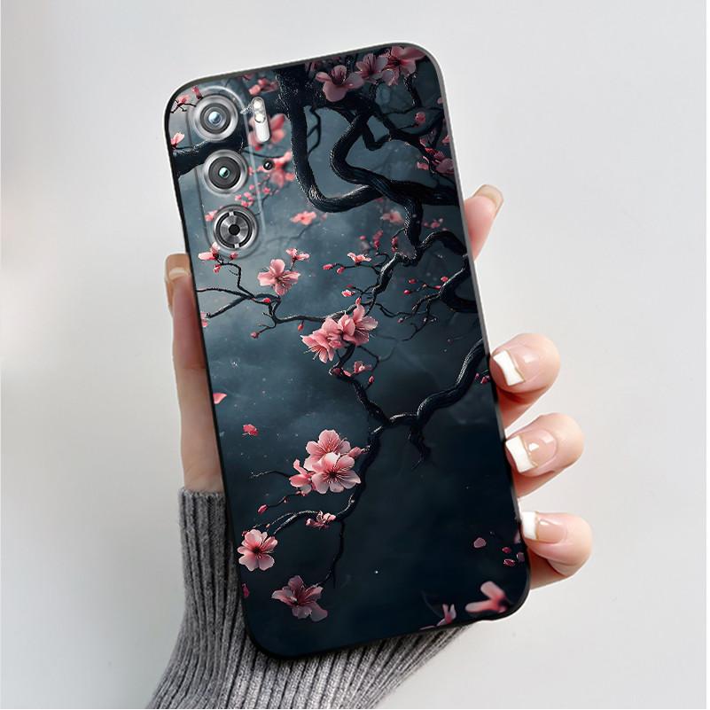 

For ZTE nubia Red Magic 9 Magic9 9S Pro Plus 5G Case Fashion Butterfly Flowers Slim Black Soft TPU Matte Back Protective Cover ZTE nubia RedMagic 9S Pro