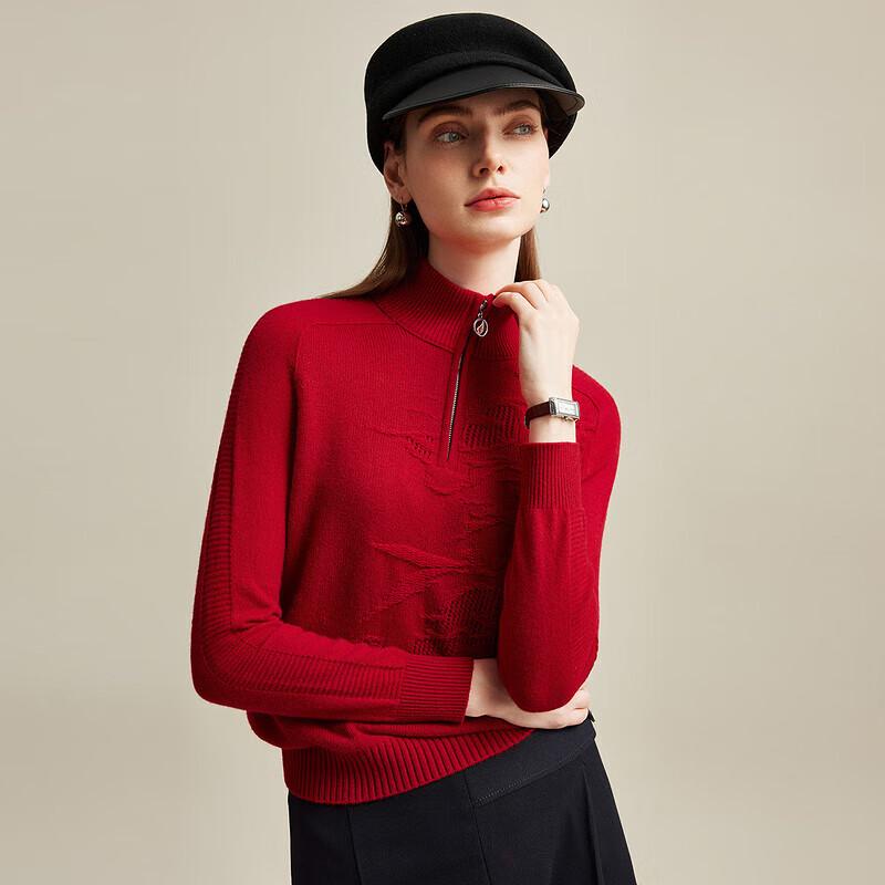 Zhao Jun Women's Chinese Style Thick Cashmere Half-Turtleneck Sweater