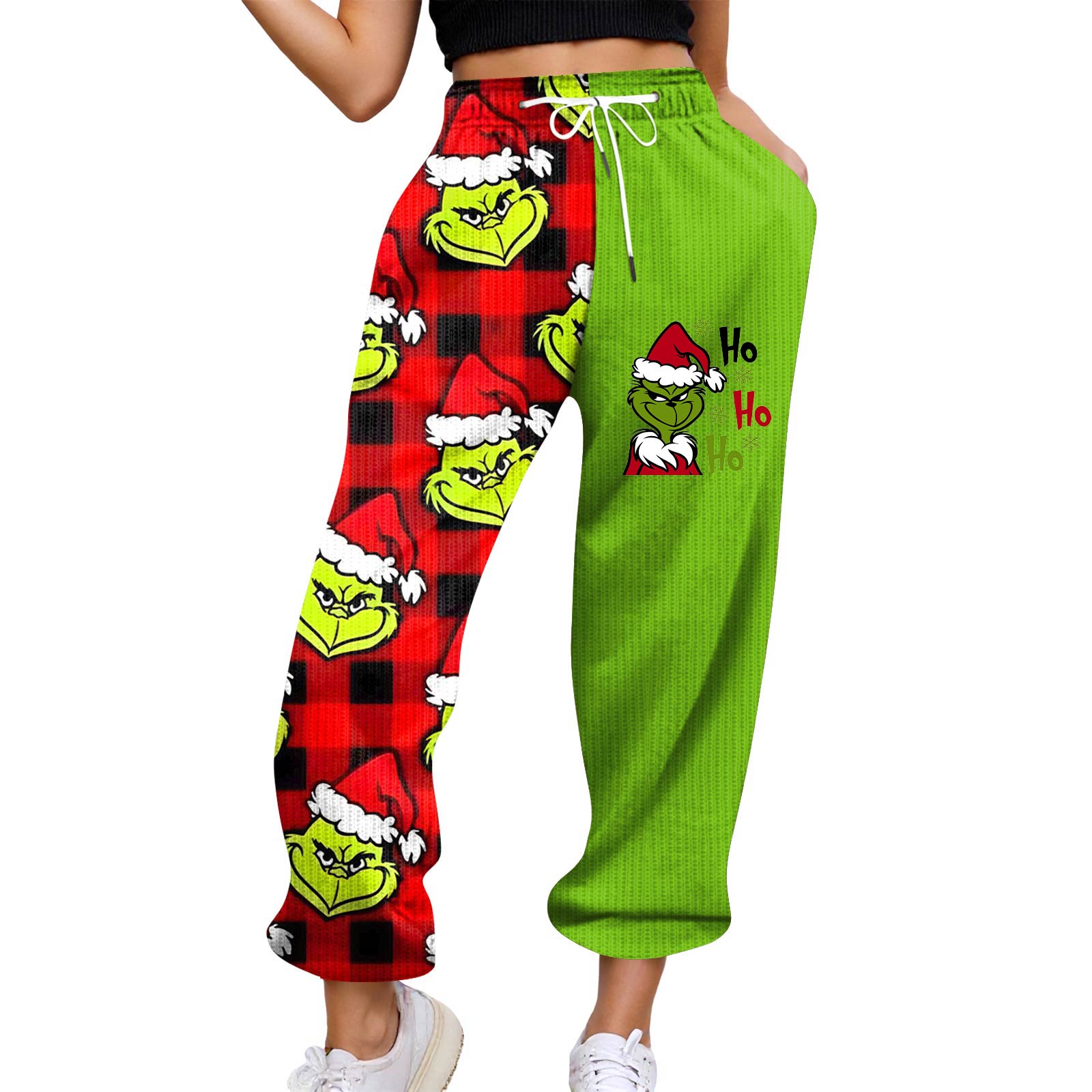 Women s Casual Pants High-waisted Belted Jogging Pants With Pockets XL