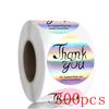 50-500Pcs Rainbow Laser Thank You Stickers 1 Inch White Thank You Small Business Sticker For Crafts Gift Packaging