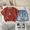 Jungen Sommer Dinosaurier Print Kinder Kurzarm Set Modisches und Vielseitiges Jungen Baby Sommer Zweiteiler