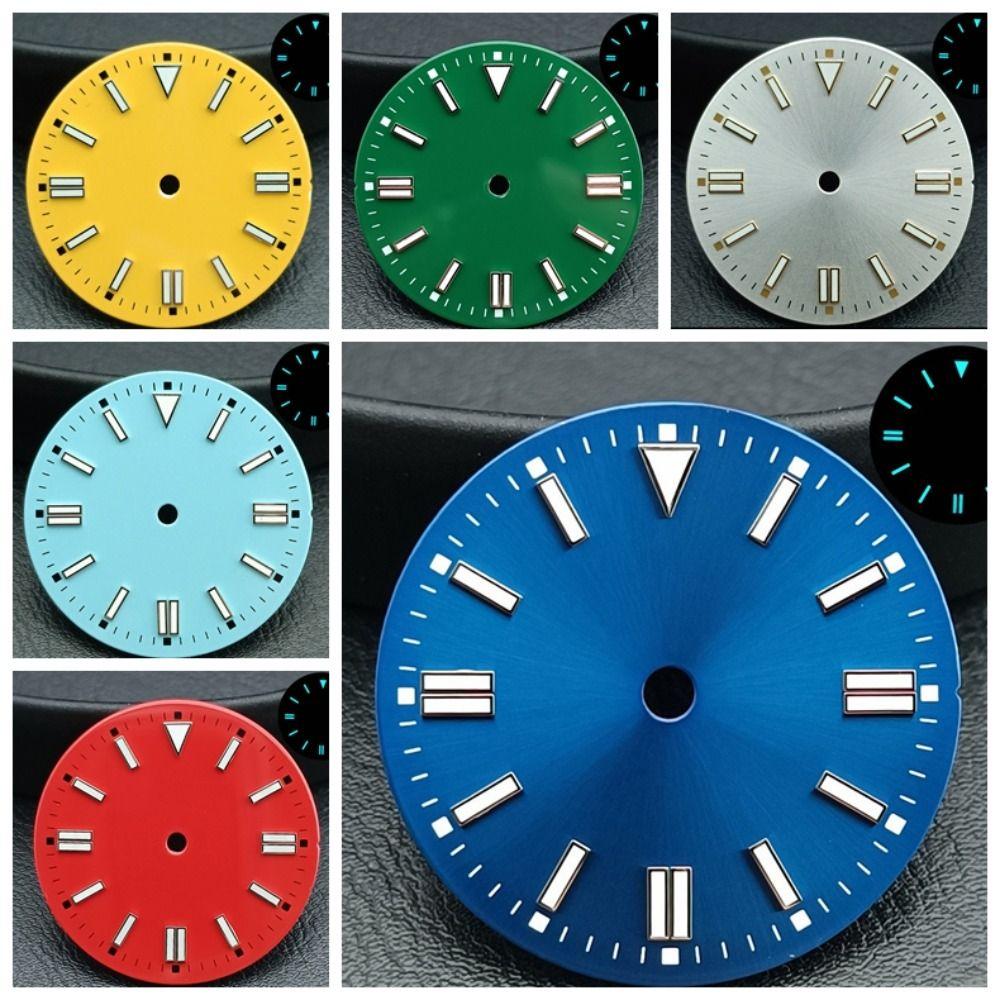 28.5MM Dial Size Green Luminous Dial Colorful Watch Movement Dial for NH35 8215 2836 Watch