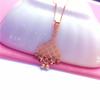 Exquisite Colored Gold Russian Rhombus Diamond Pendant 585 Rose Gold Plated Exquisite Fashion Korean Version Female Collarbone Chain