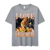 Funny Meme I Love Garlic Bread Skeleton Graphic Printed T Shirt Women Casual Short Sleeve Tshirts Summer Roundneck Clothing Top