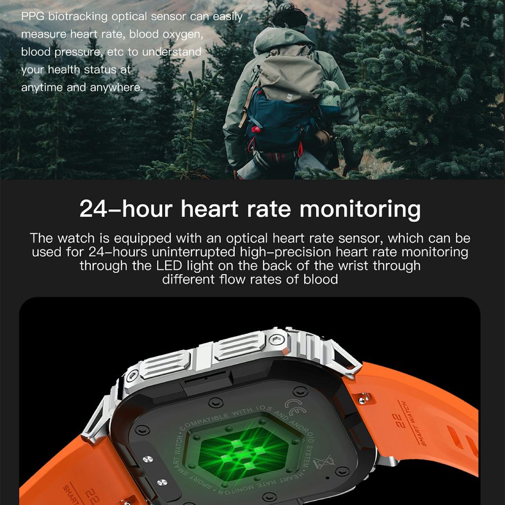 K61Pro 1.96-inch AMOLED Screen Smart Watch Health Monitoring Bluetooth-compatible Call Sports Tracking Watch