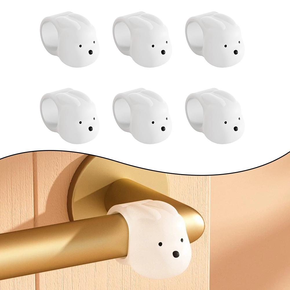 Decorative For Door Stops 6 Pack Bunny Style Silicone Wall Protectors for For Door Handles 16 to 20 mm Diameter Soft Material