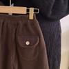 Podzimní set pro děti: Lehká/střední dětská jednobarevná bunda na knoflíky + kalhoty dvoudílná souprava