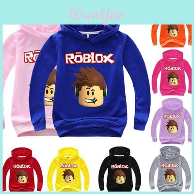 Cartoon Childrens Roblox Print Hoodie Sweater Long Sleeve Fashion Tops Pullover
