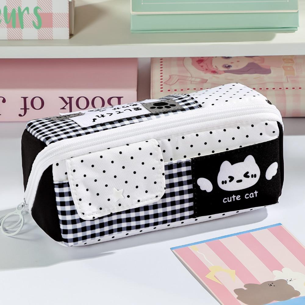 Large Capacity Pen Bag Large Opening Pencil Pouch Kawaii Stationery Bag  Students