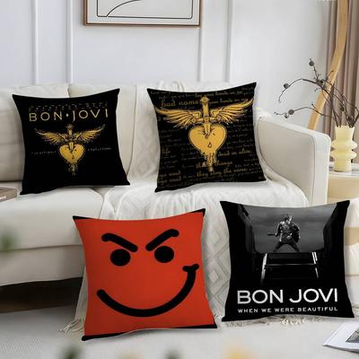 B-Bon J-Jovi Rock Față de pernă Pluș Scurt Imprimat Husa Pernă Pătură Pătrată Pernă Decor Canapea Casă