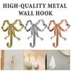 Metal Bow Shape Wall Hooks Decorative Key Bag Hanging Hook Load-bearing Towel Hat Jacket Key Holder for Home Decor