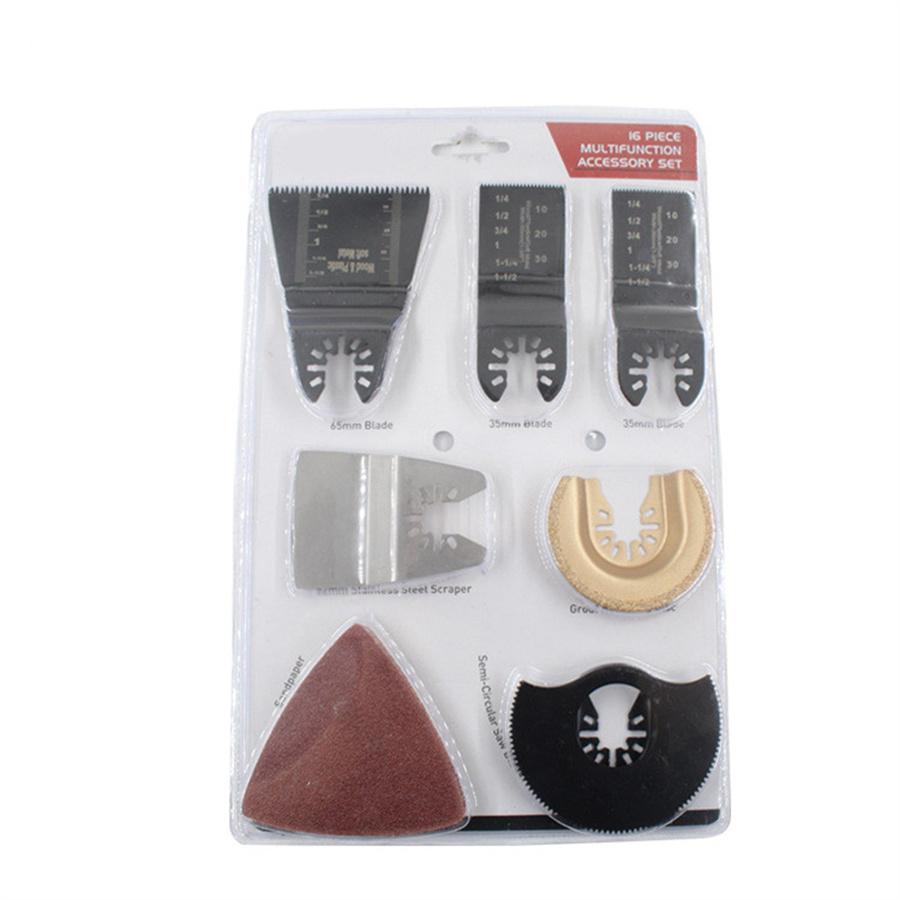 16Pcs Multi-Function Saw Blade Accessories Oscillating Kit Multi Quick Release Sanding CuttingTool For Renovator Power Tools