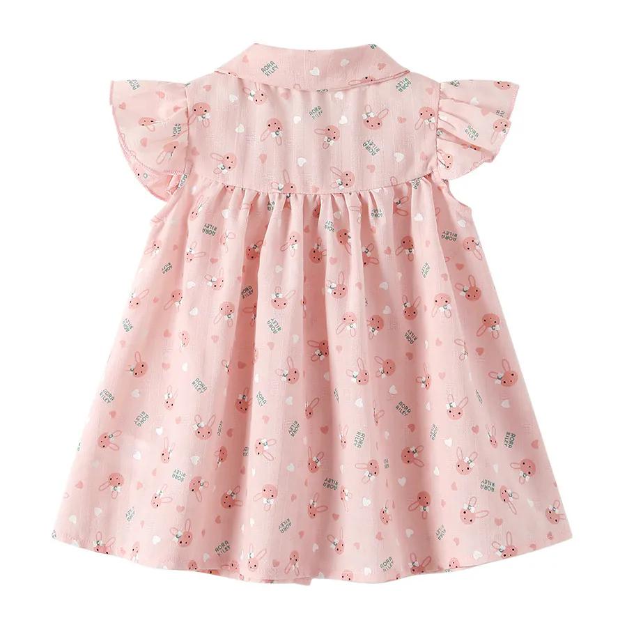 Summer Dress for Girls Baby Collar Floral Skirt Summer Dress for Kids