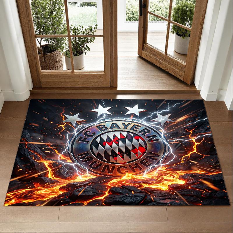 Tapis Velours Cristal Design Bayern Munich Tapis Décoratif Doux pour Chambre à Coucher Entrée