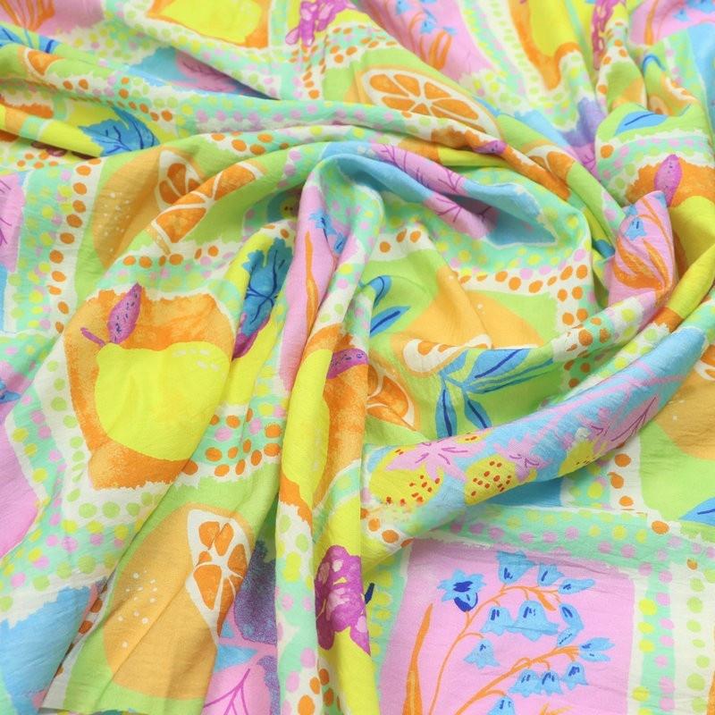 Summer Children's Clothing DIY Floral Print Cotton Fabric Skirt Sleeveless Dress Cardigan Fabric for Kids Handmade Crafts