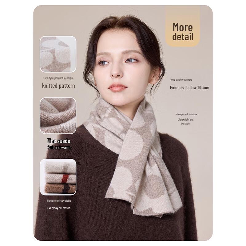 JIUMU Women's Pure Cashmere Cross Neck Scarf