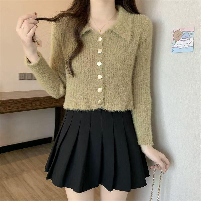 Women's French Soft Knit Long Sleeve Cardigan - Versatile Spring/Autumn 2025 Collection