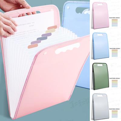 Carpeta de archivos multipáginas, 12 bolsillos, vertical, multifuncional, portátil, para exámenes, documentos, acordeón, organizador de archivos, material escolar