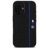 BMW Bmhmp16S23Sheb iPhone 16 6.1        Czarny/Black Hardcase Silikonowy Sześciokąt Niebieska Linia Magsafe