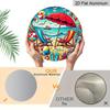 2D Flat, 1pc Round Aluminum Hanging Sign-"Relax And Unwind" Vibrant Beach Scene Metal Wall Art, Colorful Summer Umbrella & Lounge Chair Design