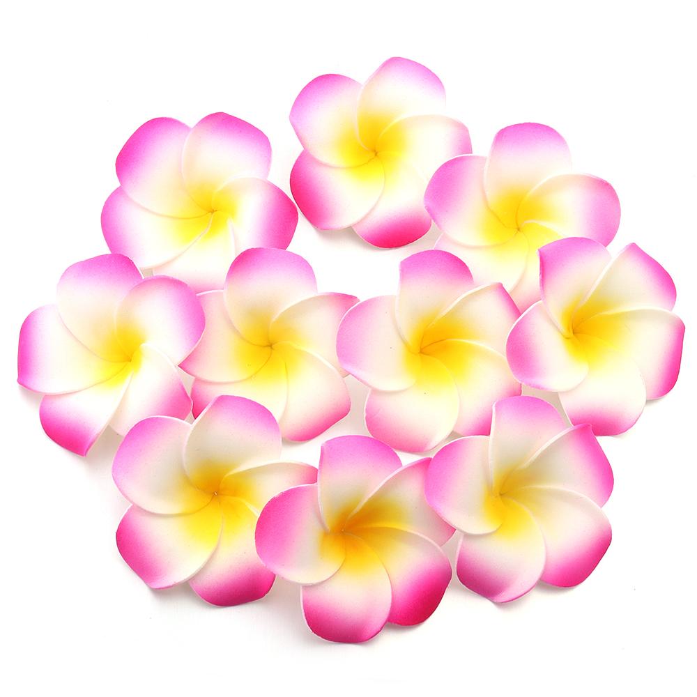 10pcs Foam Frangipani Flowers Colorful Hawaiian Aritificial Flowers Head For Home Wedding Party Hawaii Beach Vacation Gift Decor
