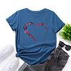 Heart Butterfly Cotton T-Shirt Short Sleeve Round Neck Women 2d Print Tops
