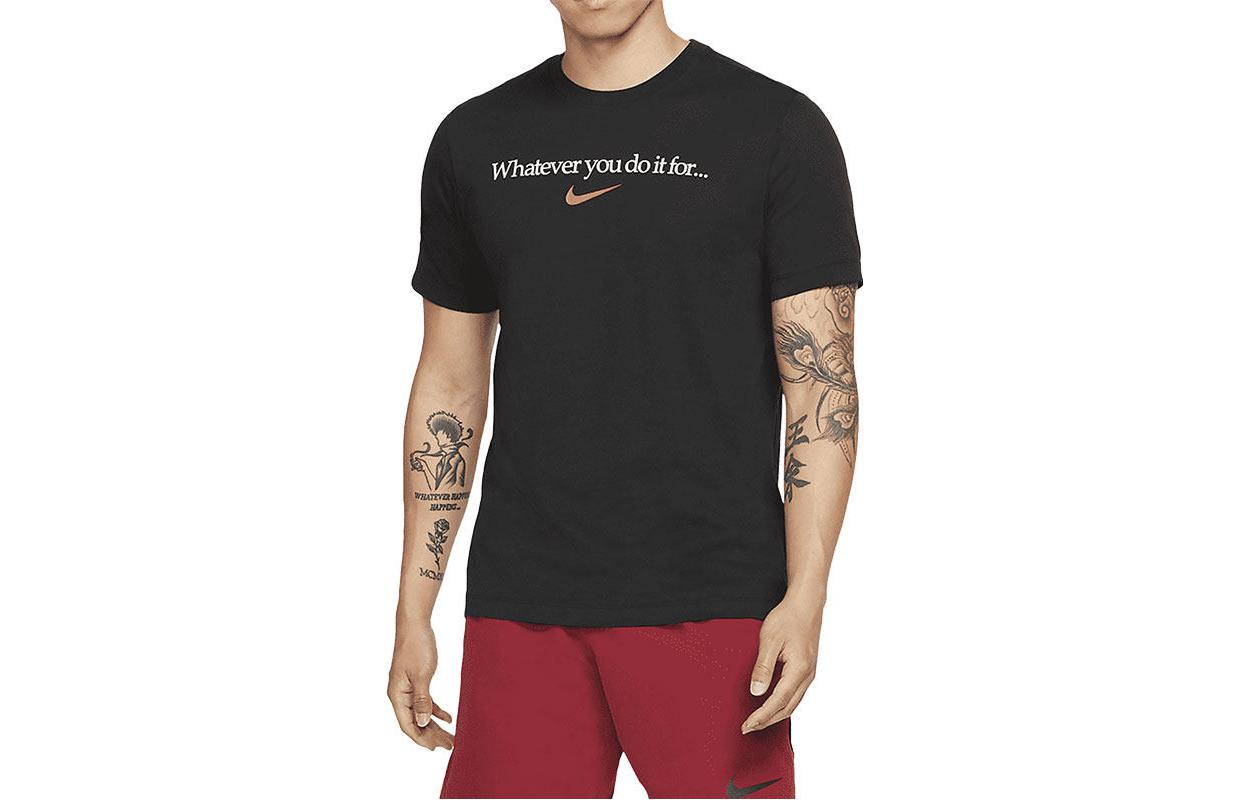 

Nike T Shirts Men s Black Crew Neck Moderate Straight Fit DJ6232-010 L