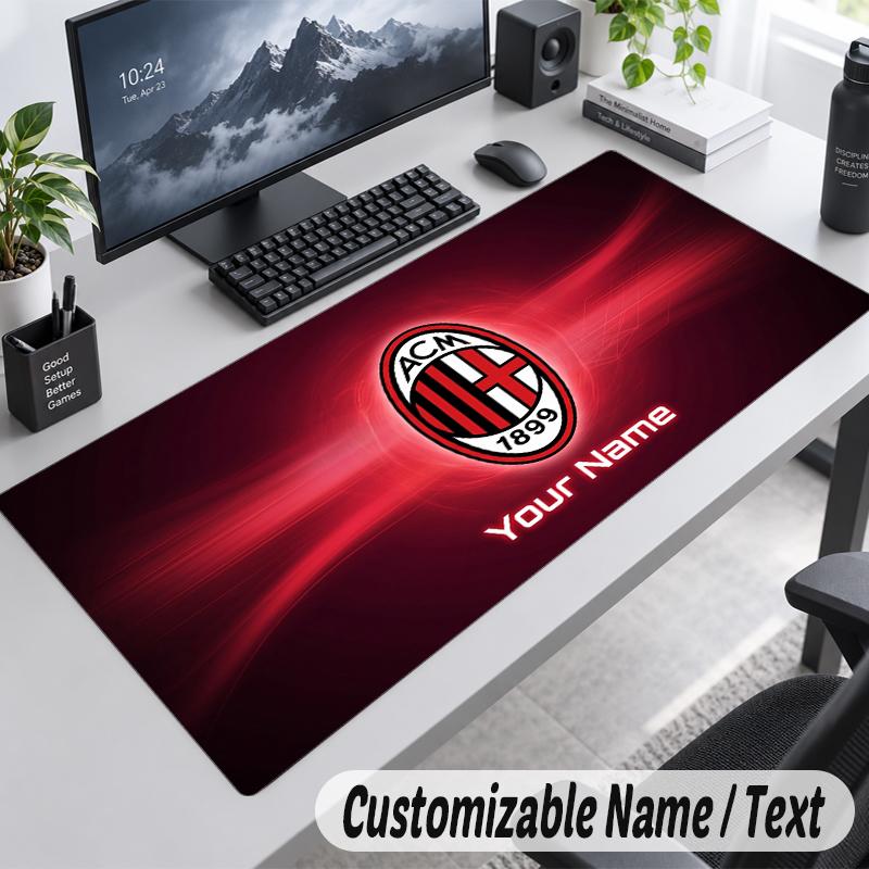 Custom Name Text Mouse Pad AC Milan Personalized Desk Pad For Work And Gaming