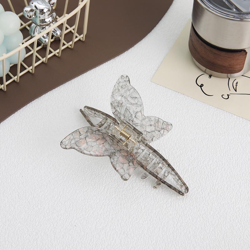 Elegant Temperament Butterfly Hair Clip - High-End Acetate, Women's 2024 Collection, Simple Shark Style.