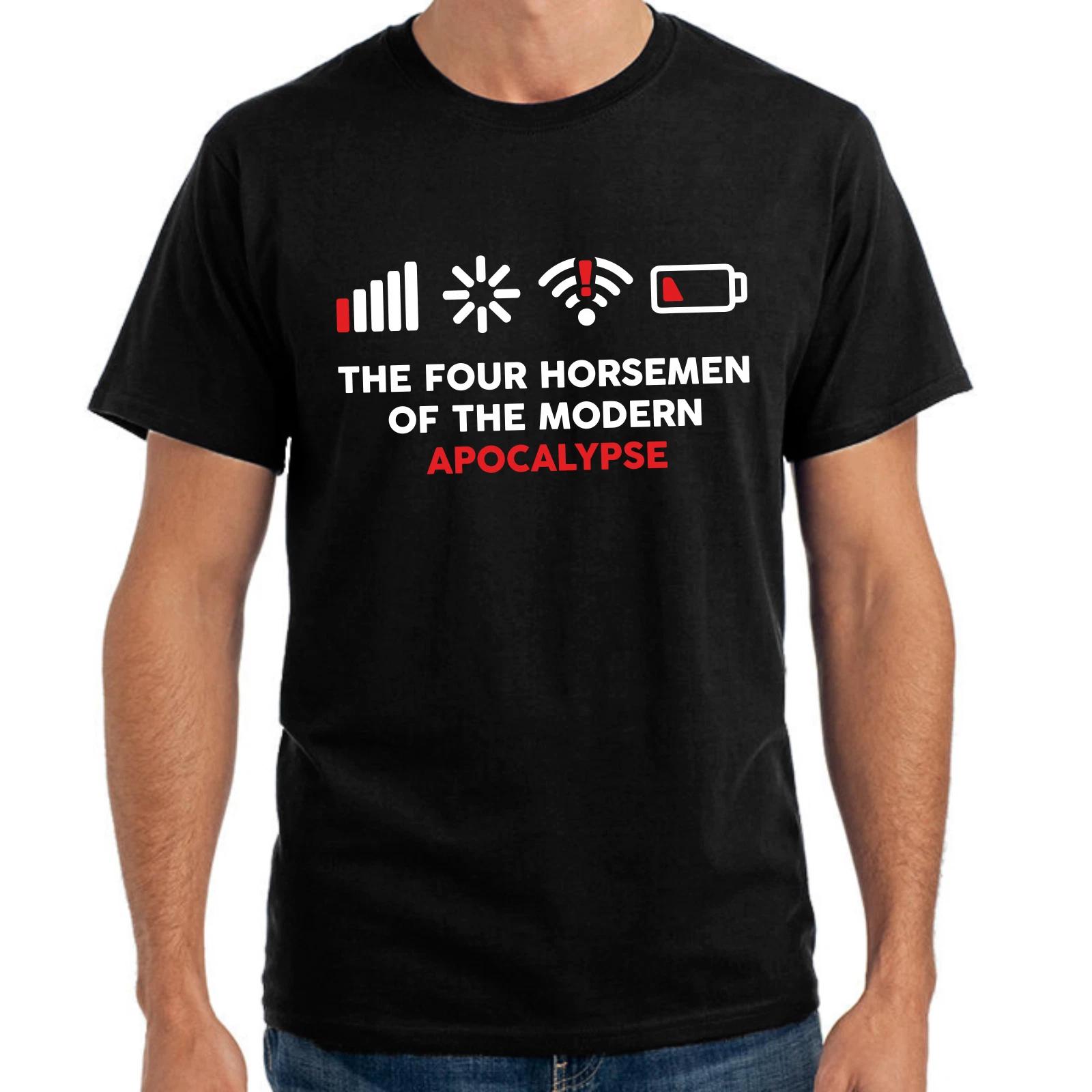 Men s and Women s T-shirts The Four Horsemen of the Modern Apocalypse Nerd Geek Gamer Comedy Fun S