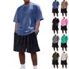 Herr Sommar Casual 2-delat Set Rundhalsad Kortärmad T-shirt och Shorts