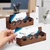Pet-Themed Wooden Paw Print Business Card Holder & Postcard Display Stand