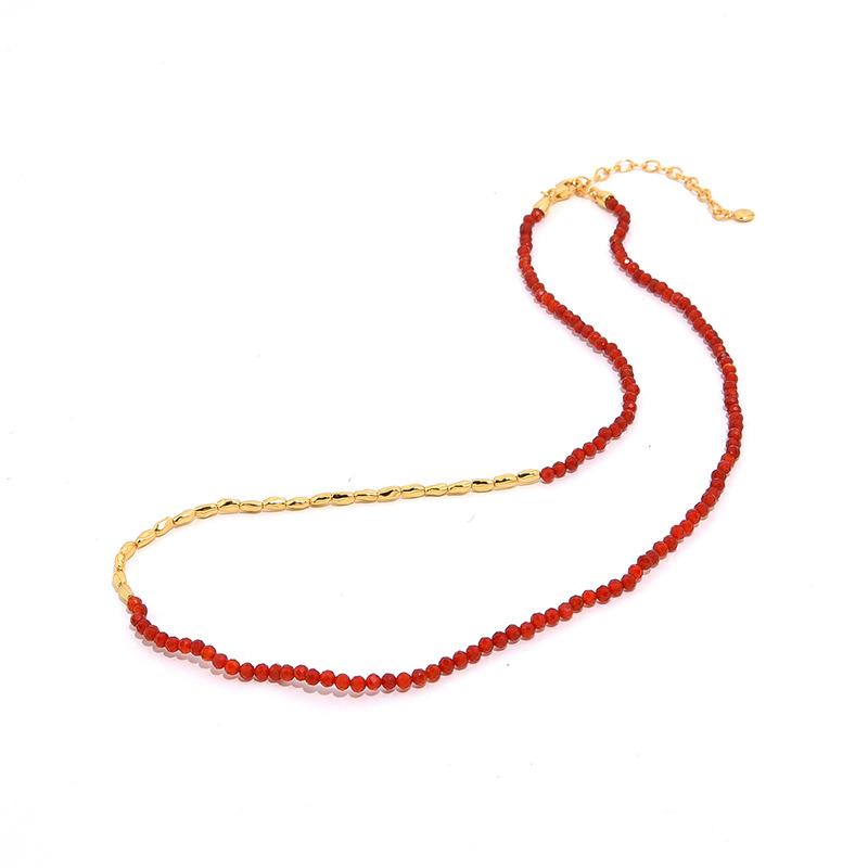 Natural Gemstone Bead Necklaces 925 Sterling Silver Boho Necklace Gold Plated Bohemian Jewelry Women