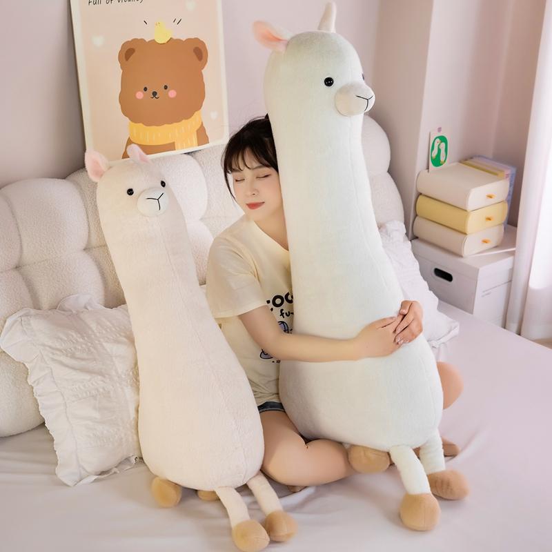 Kawaii Alpaca Plush Doll Pillow, Cute Soft Fluffy Cartoon Stuffed Animal Toy For Children Birthday Christmas Gift