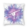 Gymnast Rainbow Explosion Pink Square Pillowcase Polyester Linen Velvet Creative Zip Decor Pillow Case Bed Cushion Cover