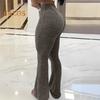 Women Yoga Pants High Waist Flared Leg Wide Leggings Solid Color Elastic Waistband Sport Pants Daily Wear