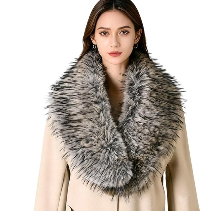 Soft Collar Winter Scarf Warm Plush Shawl For Women Men Lightweight Polyester Cold Weather Accessory