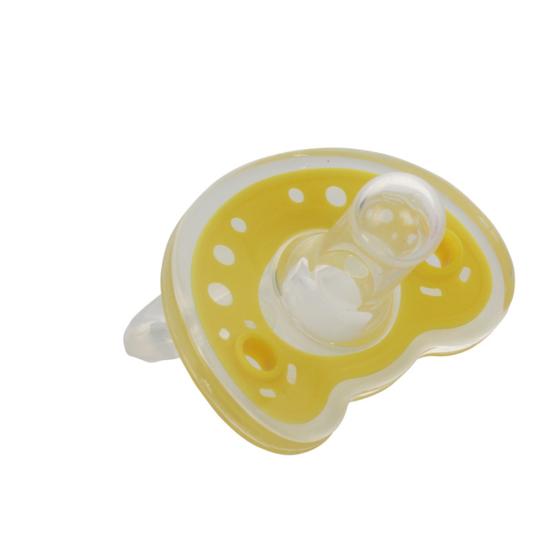 Sucette factice en Silicone souple pour nouveau-né, tétine à tête ronde et plate